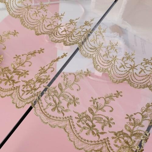 Zsbszc 5yards new macrame gold silver mesh High-quality Skirt decoration width 18cm handmade DIY lace trim accessories WS18 WS33