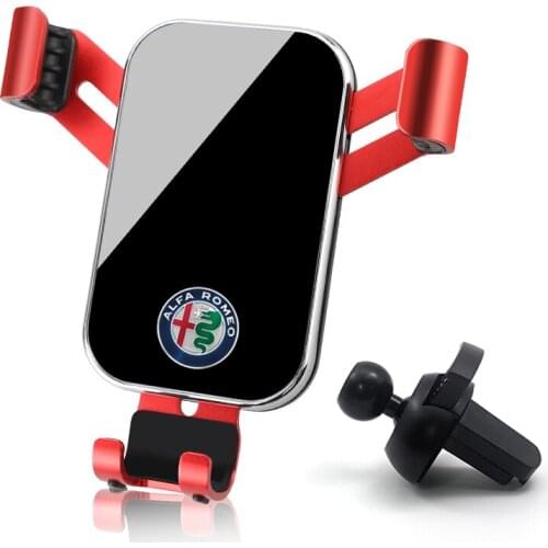 1Pcs Car Styling ABS Gravity Car Phone Holder Accessories For Alfa Romeo Spider GT Tonale 156 159 147 4C 8C 166 Giulia Giulietta