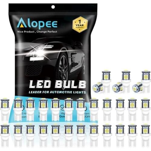 30-Pack White 194 T10 W5W 168 2825 158 501 Wedge 5 SMD LED Bulbs for 12V Car RV Interior Dome Map Door Trunk License Plate light