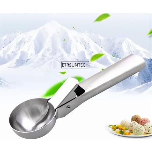 50pcs Ice Cream Scoops Stacks Stainless Steel Ice Cream Digger Fruit Non-stick Ice Cream Spoon Kitchen Tools For Home Cake