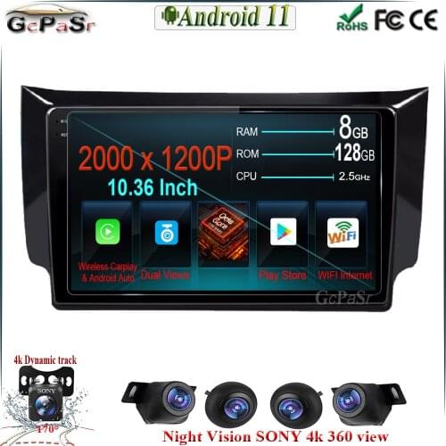 Autoradio Touchscreen Android 11 For Nissan Sylphy B17 Sentra 12 2013 2014 2015 2016 2017 2018 android auto 360 camera no 2din