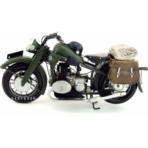 Antique classical motorcycle model retro vintage wrought creative decoration handcrafted and assembled by skilled artisans