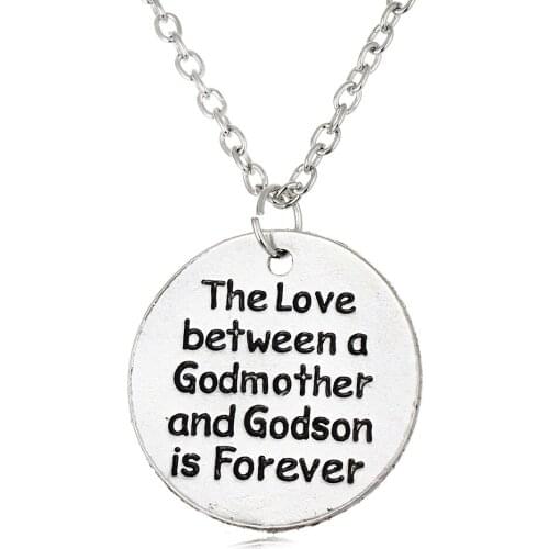 Bespmosp Love Between A Godmother And Godson Forever Vintage Round Charm New Arrival Necklaces & Pendants Jewelry Family Gifts