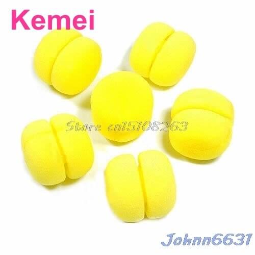 24Pcs/lot Yellow Balls Soft Sponge Hair Care Curler Rollers -Y207 Drop Shipping