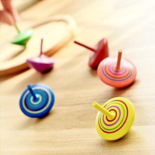 Childrens toys for boys and girls hand-twisted wooden hand-turned small spinning top decompression creative adult decompression