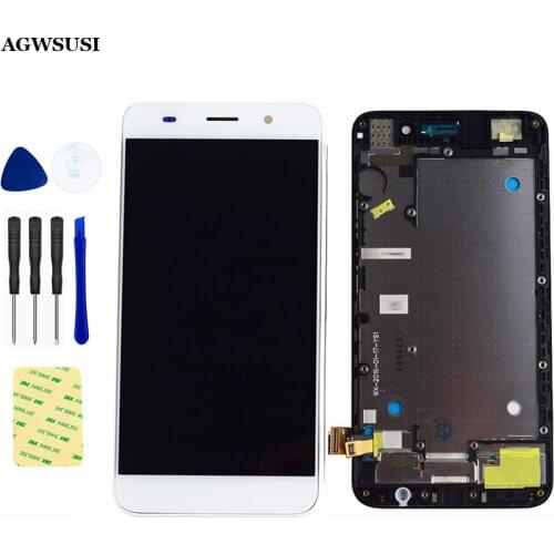 For Huawei Honor 4A LCD Screen SCL-L01 SCL-L21 SCL-L04 Honor Y6 LCD Display Panel Touch Screen Digitizer Sensor Assembly Frame