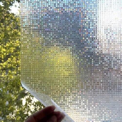 Window Film Electrostatic Adsorption Colorful Mosaic Self Adhesive Film Window Sticker for Glass Privacy Anti Look Window Film