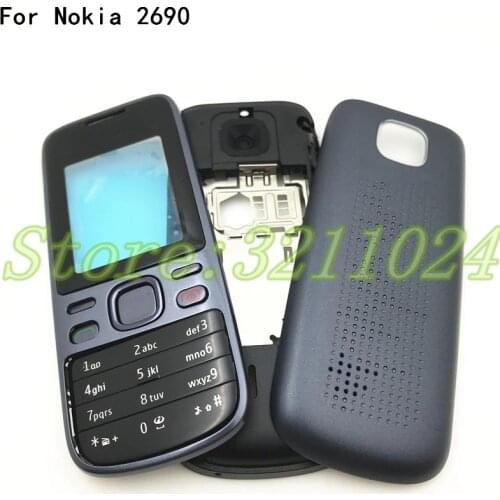 Good quality Full Housing For Nokia 2690 Housing Front Faceplate Frame Cover Case+Back cover/battery door cover+Keypad