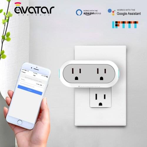 AvatarControls Smart Wifi Plug 2 In 1 With Timmer Function Work With Alexa/Google Assistant Voice Control APP+Remote