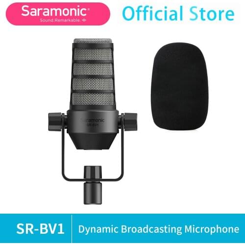 Saramonic SR-BV1 Dynamic Broadcasting Cardioid Microphone for podcasting and recording studio use