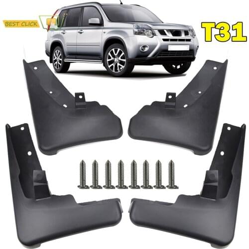 Set Molded Car Mud Flaps For Nissan X-Trail Xtrail T31 2008 2009 2010 2011 2012 2013 Splash Guards Mud Flap Mudguards Fender