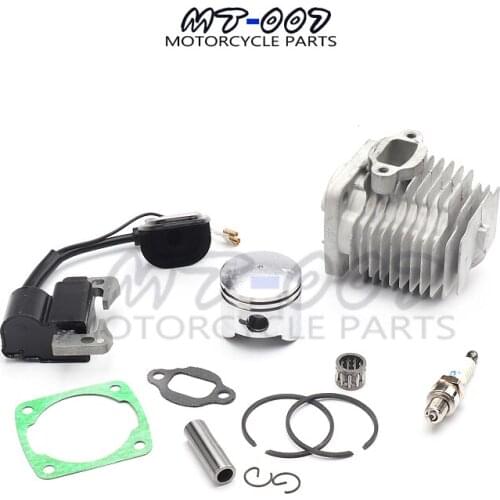 44mm Cylinder Piston Kit with L7T Spark Plug Ignition Coil Cylinder Piston Kit for 49cc ATV and Pocket Bike free shipping