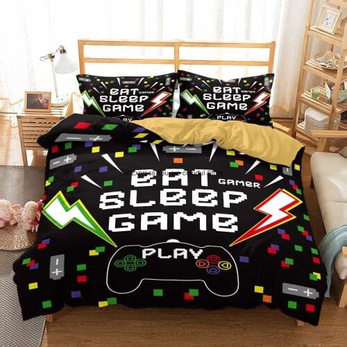 Gamepad Bedding Sets For Kids Boys Girls Cartoon Gamer Duvet Cover Bed Set Game Handle Comforter Covers Quilt 2/3 Pcs