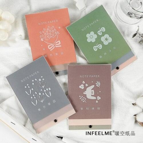 Cute Kawaii Color series Paper Sticky Notes memorandum Memo Pad Kids Creative Stationery Office School Supplies Label Stickers