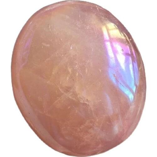 Natural Rose Quartz aura Crystal Palm Tumbled Stone Healing Specimen Massage Pink Natural Quartz Crystals