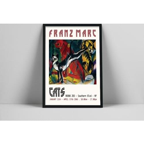 German Franz Marc Modern Abstract Art Poster Animal Cats Prints Canvas Painting Wall Pictures for Living Room Home Decoration