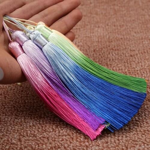 2018 New 12cm Chinese Knot Silk Tassel Fringe Charms Pendant for Earrings Satin Tassels Cords DIY Jewelry Making Findings