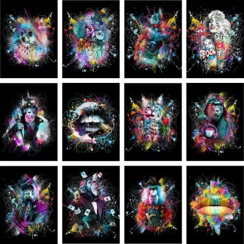 Gatyztory Frame 60×75cm DIY Painting By Numbers Color Animals Canvas Drawing Handpainted Kits Acrylic Paints Artwork Unique Gift