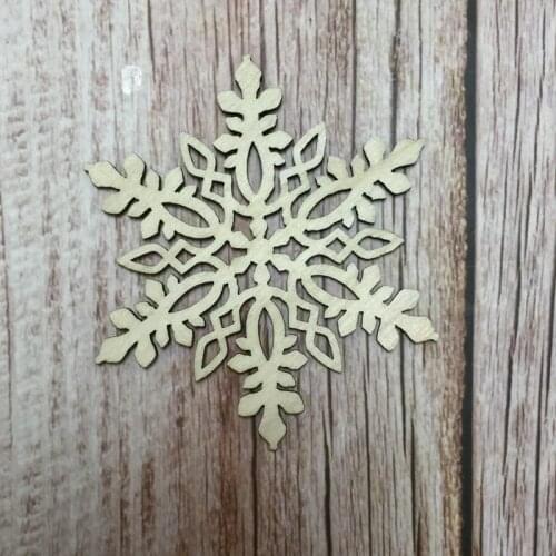 50x laser cut wood christmas snowflake christmas decoration