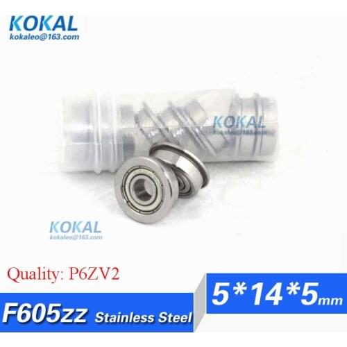 [SF605ZZ-P6]Free Shipping 10pcs stainless steel ABEC-5 flange bushing ball bearing DDLF-1450HH F605ZZ 5*14*5*16*1 mm