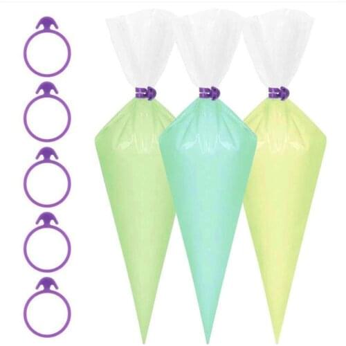 10 pieces Silicone Icing Bag Ties Fixed Rings DIY Reusable Piping Decorating Bag Rubber Band Lashing No Leaks Pastry Tool