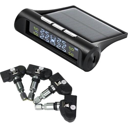Ai CAR FUN Tire Pressure Monitoring System Solar TPMS External Sensor Tire Pressure Real Time Truck Car Alarm Monitor