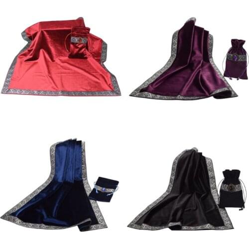 Tarot Tablecloth with Cards Bag Velvet Altar Tarot Cloth Board Game Card Pad Drop Shipping