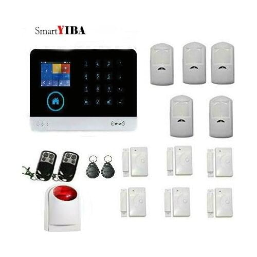SmartYIBA WIFI GSM GPRS English Russian language RFID card Wireless Home Security Arm Disarm Alarm system APP Remote Control