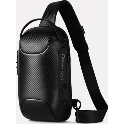 SUUTOOP Mens Multifunction Anti-theft Lock Waterproof USB Crossbody Bag Shoulder Bags Travel Messenger Chest Bag Pack for Male