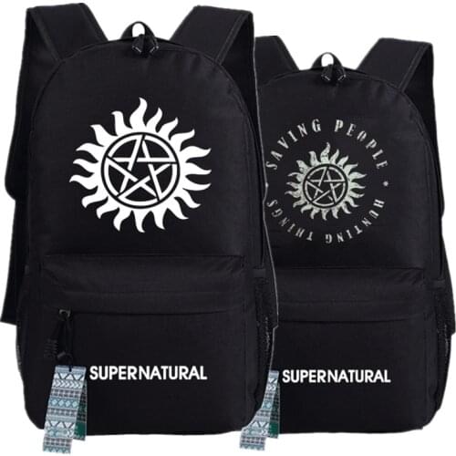 Supernatural Evil SPN Rucksack Backpack Bag Men Women Unisex School Shoulder Travel Book Bag Gift