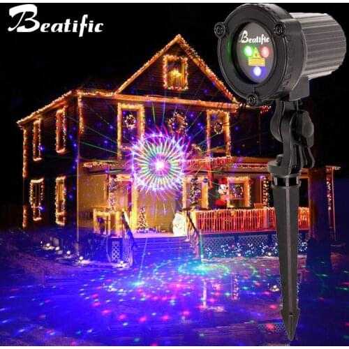 Dynamic RGB Laser Projector New Year Christmas Outdoor Lights 32 Patterns Holiday Street Garden Decorations For Home