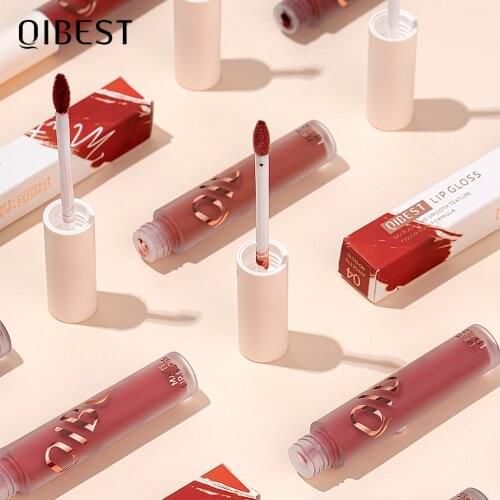 QIBEST Waterproof Matte Lipgloss Liquid Lipstick Velvet Nude Lip Cosmetics LipTint Matte Lipgloss Makeup Long Lasting Lip Gloss