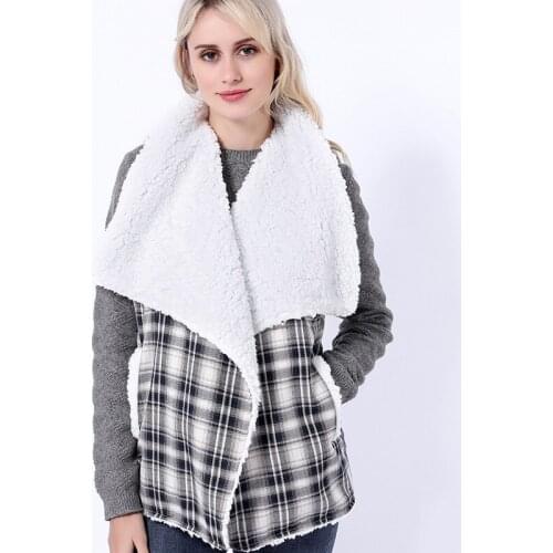 Autumn and Winter Womens Wear New Kind of Simulated Lamb Wool Vest Top Pure Color Temperament Furry Heating Fur Coat Women