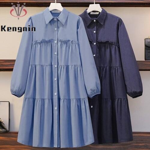 New Oversized Women Bohemian Dress 2021 Spring Autumn Long Sleeve Print Ladies Vestidos A-Line Robe Dresses Female Clothes KE930