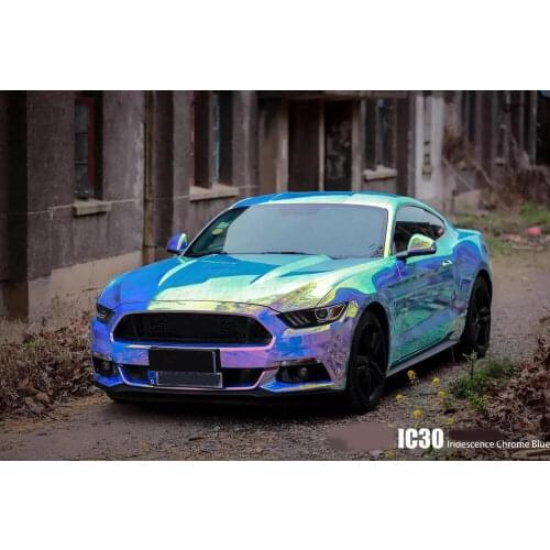 1.35M x 10M Holographic Chrome Blue Purple Rainbow Neo Car Body Vinyl Wrap Sticker Decals Roll PVC Plated Film