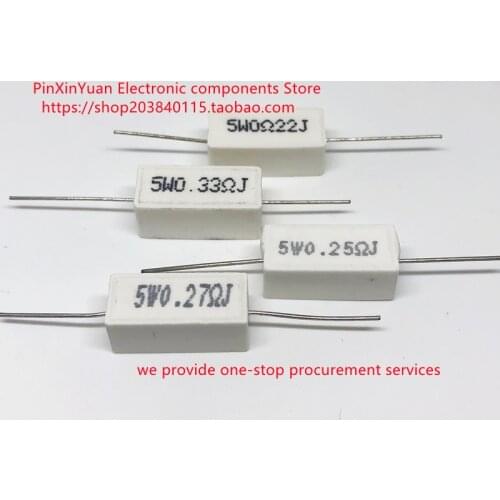 10PCS/LOT Cement resistance 5W 0.27R 0.25R 0.22R resistor 5W 0.3R 0.33R 0.39R ohm In stock