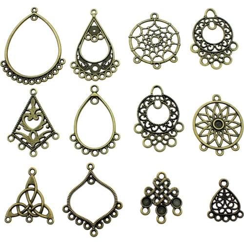10pcs Charms Dreamcatcher Vintage Antique Bronze Color Earring Connector Charms Pendants Jewelry Accessories