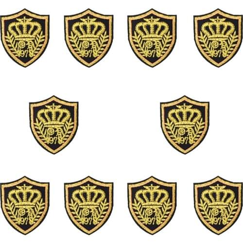 10pcs crown embroidered patches for clothing iron on patches for clothes badges clothes iron-on patches for jeans