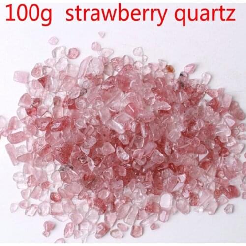 100g Beautiful Tumbled strawberry quartz Crystal Stone specimen Gravel Wholesale lucky Healing