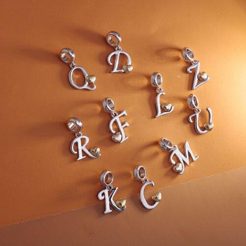 100% Stainless Steel A-Z Initial Alphabet Letters Charm Metal Initial Alphabet Letters Charms Wholesale 26pcs