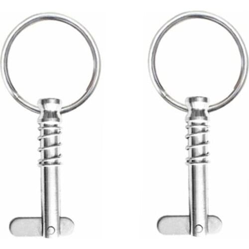 2 Pcs 6.3mm Stainless Steel 316 Quick Release Pin With Ring For Boat Bimini Top Deck Hinge