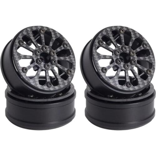 4Pcs Carbon Fiber 2.2Inch Beadlock Wheel Hub Rim for 1/10 RC Crawler Car Axial SCX10 Wraith RR10 Traxxas TRX4 12 hole section