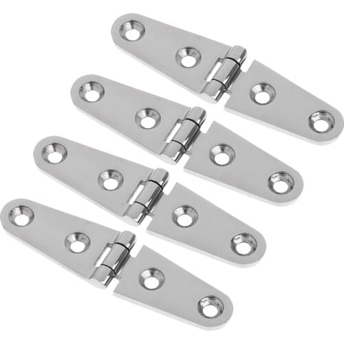 4pcs Heavy Duty 316 Stainless Steel Marine Deck Cabinet Strap Hinge 100x25mm