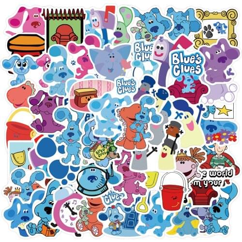 Cute Animal Cartoon Blue Dalmatian Graffiti Aesthetic Sticker Motorcycle Suitcase School Office Stationery Decoration 50PCS