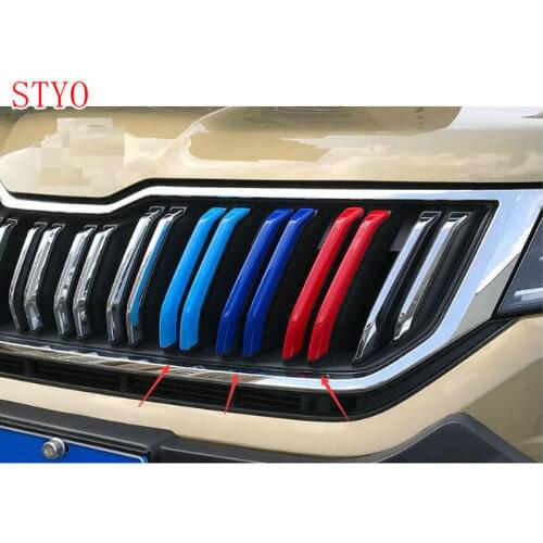 STYO Car ABS front dead grill cover trim sticker for For skodas kodiaq 2017