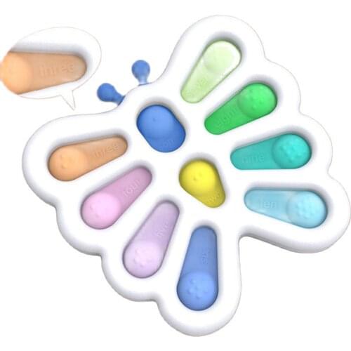 Butterfly Digital Fidget Simple Dimple Toy Fat Brain Toy Anti Stress Relief Hand Fidget Educational Toys For 1 to 4 years Kids