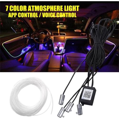 Vehemo Four Interfaces Cold Light Strip Decorative Lights Led Car for Colorful Ambient Light NEW RGB Bluetooth for Auto Lamp
