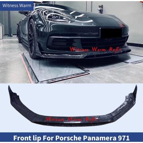 For Porsche Panamera 971 Forged carbon fiber Front Bumper Lip Splitter chin front shovel Car body kit 2017 2018 2019