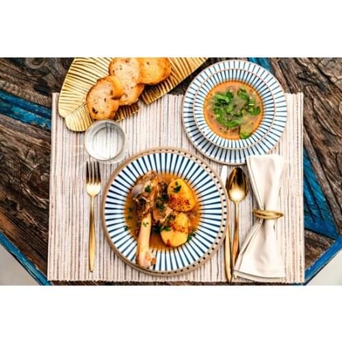 Porland 6 Person 24 PCS Daylight Durable Porcelain Turkish Dinner Set