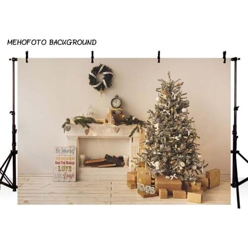 Photography Backdrops Christmas Background Fireplace Tree Winter Snow Window Interior Baby Birthday Background For Photo Studio